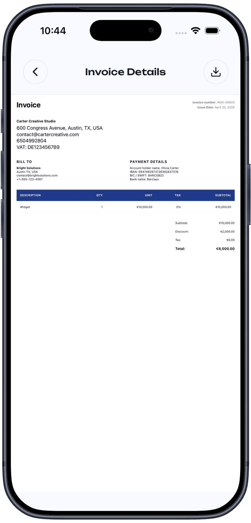 Faktur invoice preview